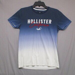 Hollister Embroidered T-Shirt Blue & White Men Size | XS